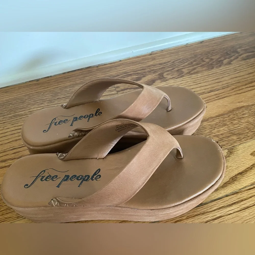 Free People Platform Thong Sandals - Tan Women's Flip Flops